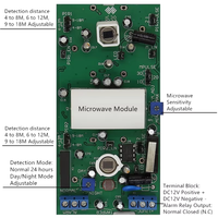 KONLEN Détecteur de mouvement extérieur filaire 12V Tri-tech Micro-ondes Double PIR Alarme infrarouge passive Pet Immunitaire Caractéristique ABS