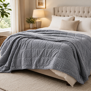 <span class=keywords><strong>Couverture</strong></span> <span class=keywords><strong>lestée</strong></span> personnalisée en minky avec perles de verre, <span class=keywords><strong>couverture</strong></span> de <span class=keywords><strong>gravité</strong></span> matelassée douce pour adultes, sommeil profond, vente en gros OEM - Product Image 2