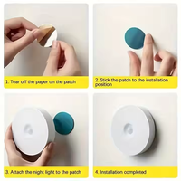 Lampes de nuit LED sans fil à détecteur de mouvement, rechargeables par USB, à luminosité réglable, modernes, 2025