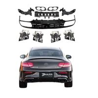 Kit de Difusor Trasero Pharri Nuevo W205, Actualización a Estilo C43 AMG con Soporte para Puntas de Escape para Benz Clase C Coupé 2015-2019