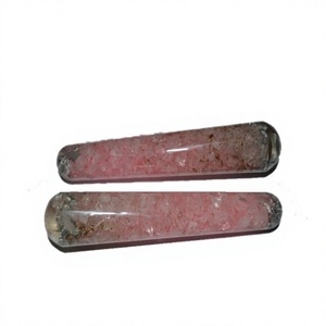 2026 Top Product Healing Crystal Stone Wands Rose Quartz Smooth Orgone Massage Wands for message - Product Image 1
