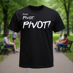 Camiseta Pivot Friends negra con cuello redondo para adultos talla M L XL XXL - Product Image 3