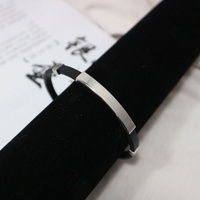 Bracelet en cuir synthétique en gros, en acier inoxydable, gravable, avec logo personnalisé, barre vierge, pour hommes et femmes