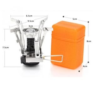 Jsjm Bạc Kim Loại Mini Trọng Lượng Nhẹ Đồ Nấu Nướng Xách Tay Bếp Gas Burner Cho Cắm Trại Backpacking Chuyến Đi Nấu Ăn Ngoài Trời - Product Image 4