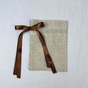 Wholesale Cheap Small Jute <b>Drawstring</b> Gift <b>Pouch</b> Customized Eco-friendly Packaging <b>Pouch</b> Bag Jute Fabric Bag With Silk Ribbon - Product Image 4
