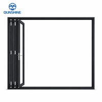 Porte coulissante pliante en aluminium à rupture de pont thermique série 80, robuste, moderne, insonorisée et épaissie, pour usage commercial et résidentiel