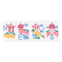Set Ubin Mahjong Akrilik 3 Lapis Klasik Dewi Klasik Malachite, Ubin Mahjong Batu Permata Berkilau Zamrud, Karya Seni Ubin Mahjong
