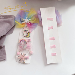 <span class=keywords><strong>Tracy</strong></span> & Herry-Pinza para el pelo de gasa de nieve dulce y encantadora para niña, accesorios para el cabello con lazo azul y borde de princesa para nieve - Product Image 6