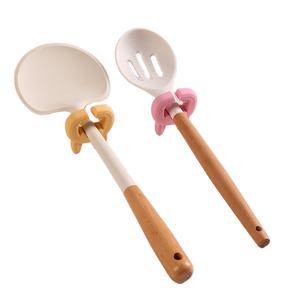 Soporte de silicona para tapa de olla, clip para cuchara, soporte antidesbordamiento, agarre para mango de olla, clip para espátula de cocina - Product Image 2