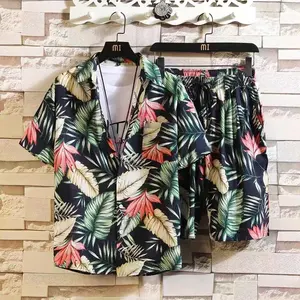 Short Sleeves Shirt Custom Hawaiian Causal Beach Shirt and Shorts Set Men Women Polo Shirts Wholesale Oem Color Printing