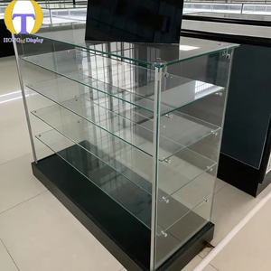 <span class=keywords><strong>Vitrine</strong></span> en verre à vision panoramique, étagères pour avocats, éclairage <span class=keywords><strong>LED</strong></span>, écologique, étanche |   <span class=keywords><strong>Vitrine</strong></span> de présentation noire pour centres commerciaux - Product Image 5
