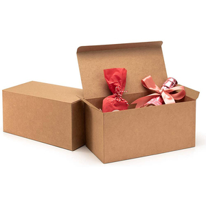 Magdalenas rectangulares de alta calidad de la caja de regalo del papel de Kraft del partido con la caja de papel de la tapa - Product Image 2