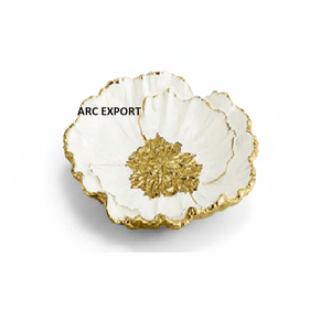 New Elegance <b>White</b> Color With Gold Flower Design <b>Serving</b> <b>Bowls</b> Wholesale Home Tabletop Food <b>Serving</b> <b>Bowl</b> in Reasonable Prices - Product Image 1