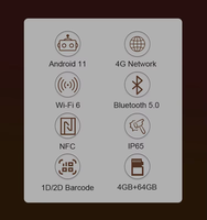 Android 2D Qr Code Reader Terminal de mano Pda Android Barcode Scanner Pdas con Nfc Rfid Reader Device C50 Plus