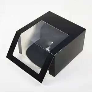 Customizable Transparent Visible Hip Hop Cap Baseball Hat Gift Boxes Packaging New York Baseball Cap Custom Hat Boxes