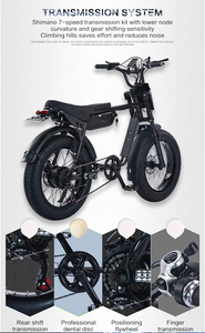 Bicicleta Eléctrica Rápida con Llantas Gruesas, Suspensión Completa, Híbrida, 45 km, 40 km/h, Motor de Cubo, Bicicleta Eléctrica de Playa, 20 Pulgadas, 1 Pieza - Product Image 6