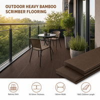 Plancher de balcon en bambou antidérapant moderne pour extérieur, 140 mm de large, à rainures carrées, pour appartement, terrasse, jardin, parc