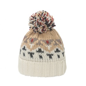 Nuevo Estilo, Gorros de Punto Gruesos y Brillantes Personalizados, Gorro de Invierno Elástico con Pompón Bordado, Gorros con Pompón - Product Image 1