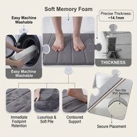 Tapis antidérapant en mousse à mémoire de forme absorbante pour salle de bain - Design bohème rayé doux, fabriqué à la machine, tailles personnalisables, certifié BSCI