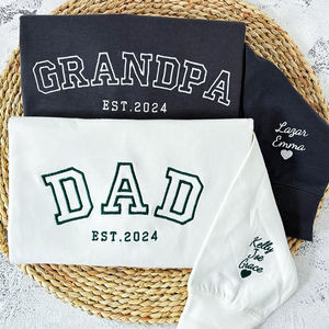 <span class=keywords><strong>Sweat</strong></span>-shirt <span class=keywords><strong>personnalisé</strong></span> pour homme avec impression 'Daddy Est' et initiales, respirant pour l'hiver, pull pour <span class=keywords><strong>papa</strong></span>, cadeau pour la fête des pères, brodé - Product Image 3