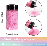 Paillettes hexagonales mates pastel macaron, de tailles variées, pour nail art, résine, artisanat, époxy, décoration DIY, échantillons en vrac