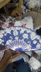 Chinese Spanish Style Dance Wedding Party Lace Silk Folding Hand Held Flower Fan Gift Colorful - Product Image 4