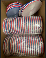OKAY Ruban à rayures de drapeau de pays rouge blanc bleu pour ruban gros-grain en polyester à rayures classiques de qualité médaille