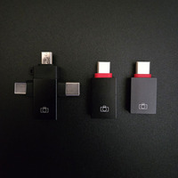 Adaptateurs OTG 4-en-1 rotatifs à 4 emplacements avec grande capacité pour clés USB, Micro USB 8 broches et Type C