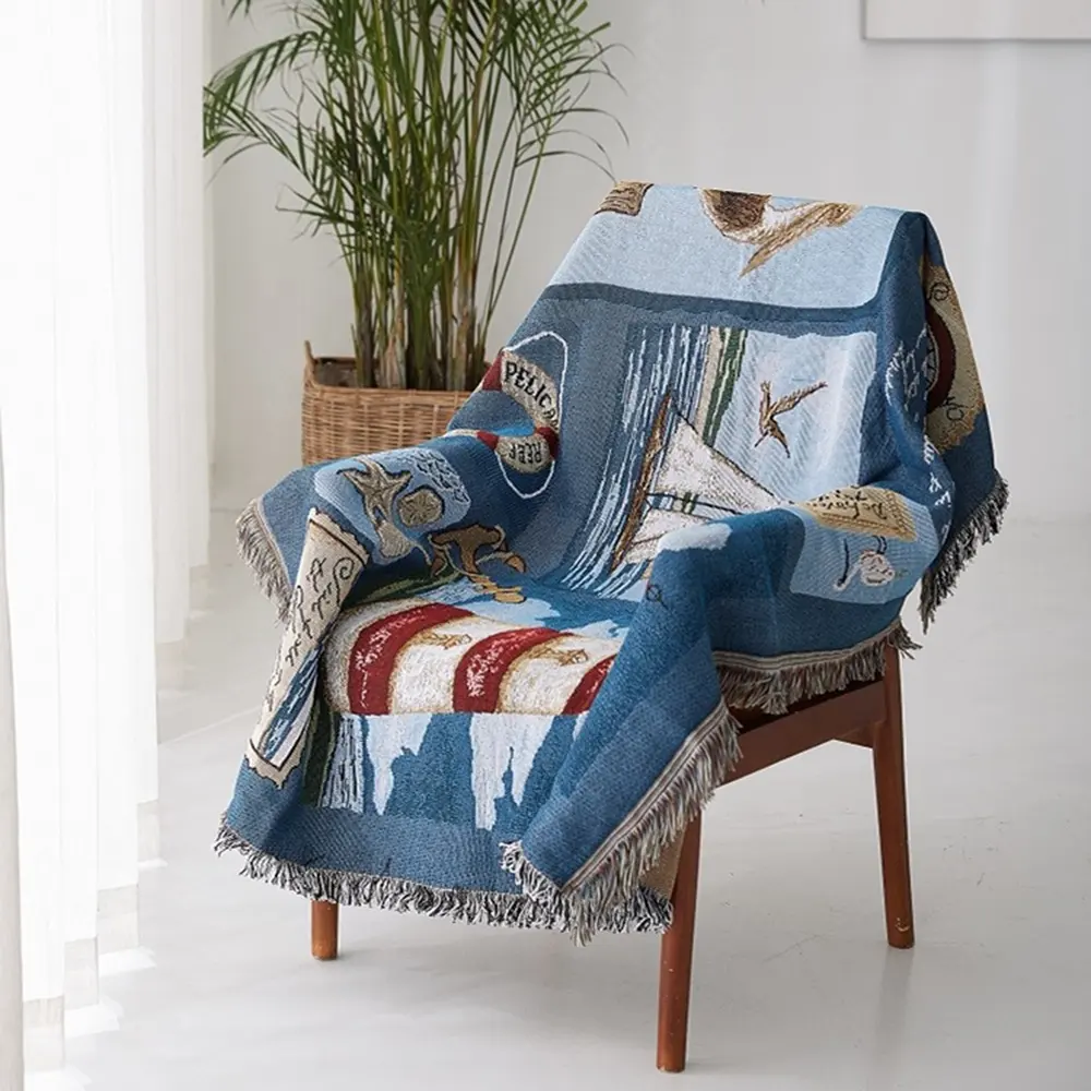 Hochwertige kunden spezifische gewebte Jacquard-weiche Sofa-Baumwoll decke für dekorative
