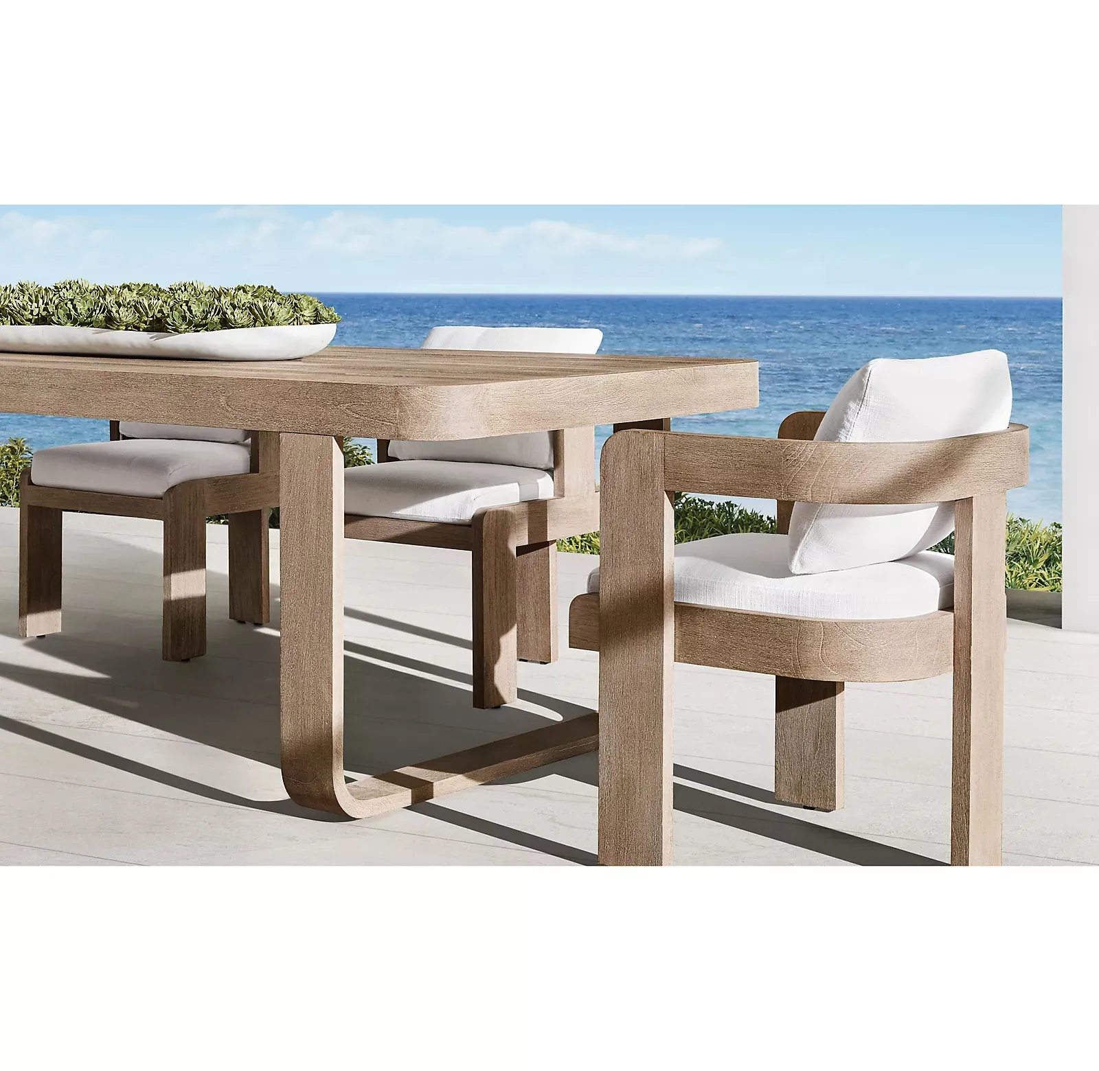 木製長方形屋外テーブルホテルプール無垢材ダイニングテーブルと椅子ガーデンチーク屋外ダイニングセット