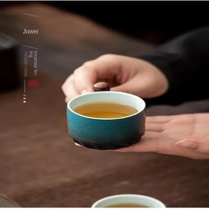 Mug à café rétro en céramique fait à la main de 80 ml avec poignée en bois, tasse à eau de bureau, mug à thé avec filtre, cadeau d'anniversaire sublime, vaisselle, tasses à lait - Product Image 3