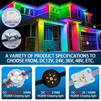 Luces de Navidad LED de Píxeles Económicas, Sincronización Musical RGBW, Iluminación Navideña IP68, Luces LED Permanentes de 48V para Exteriores para el Hogar