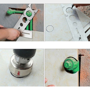 Multi-Functional Stainless Steel Ceramic Tile Hole Locator Ruler Adjustable Punching Hand <b>Tool</b> for <b>House</b> Decorated Work - Product Image 4