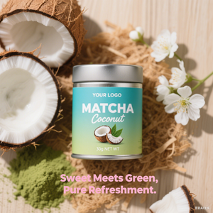 OEM özelleştirmek özel etiket organik USDA ab tören sınıf YEŞİL ÇAY ince yeşil çay tozu 30g 3A-6A aromalı hindistan cevizi <span class=keywords><strong>Matcha</strong></span> - Product Image 4