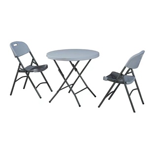 Mesas de barra altas de plástico HDPE redondas para exteriores comerciales de 80cm, mesas de cóctel de fiesta redondas plegables de alta calidad - Product Image 5