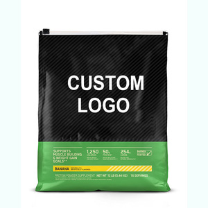 Custom Logo Printed 4.<strong>5kg</strong> <strong>5kg</strong> 10kg Plastic Flat Bottom Ziplock <strong>Gold</strong> <strong>Standard</strong> Egg <strong>Whey</strong> Protein Powder Packaging Pouch Bag Bags - Product Image 3