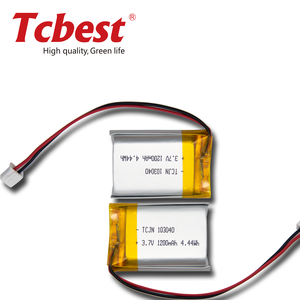 家用电器用UL/CB/KC/UN38.3/MSDS可充电3.7V 1200毫安时103040锂锂离子电池 - Product Image 1