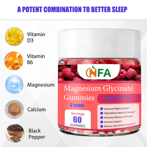 Gummies de glycinate de magnésium OEM en gros de haute qualité pour une meilleure qualité de sommeil et la prévention des crampes musculaires - Product Image 3