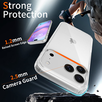 Coque de téléphone magnétique avec boutons de contrôle indépendants pour la caméra, transparente et antichoc, pour iPhone 17 18