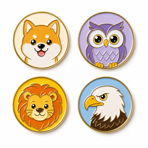 Marqueur de balle de golf personnalisé en forme d'animal (chien, hibou, <span class=keywords><strong>lion</strong></span>, tigre) – Style pièce de monnaie, mignon, cadeau pour golfeur, marqueur de golf en émail, vente en gros - Product Image 2