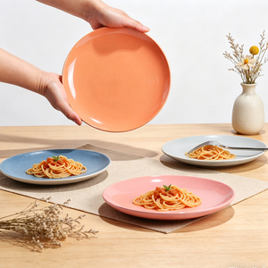 Platos de Cerámica Modernos Color Rosa para Bistec, Platos Planos Blancos de Cerámica de Alta Calidad para Vajilla de Hotel y Restaurante, Gran Venta - Product Image 4