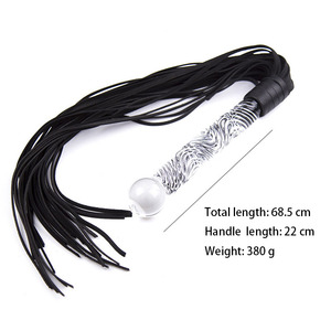 องคชาติชายและหญิง SM อีโรติกของเล่นทางเพศหนังทรงหลวมแส้แก้วดิลโด้แบบสองจุดประสงค์เสียบก้นไม้ตีก้น - Product Image 4