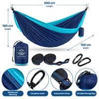 Hamac de camping léger et durable en nylon, portable, avec sangles d'arbre et mousquetons, pour le camping, le jardin et la détente, capacité 400 lb