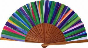 Abanico de Lujo de Hierro y Madera con Pintura y Tela - Product Image 2