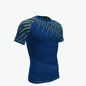 Superhero Men's 3d T-shirts Custom Sublimated Surfing Rash Guard Wholesale Digital Printing Sportswear Polyester Adults 10 Sets