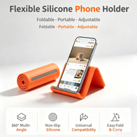 Support de téléphone flexible, pliable et transformable en silicone, impression UV personnalisée, support de bureau