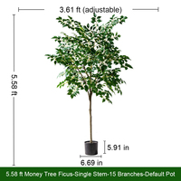YIMENG Vente en gros d'arbres artificiels en bois écologiques pour la décoration intérieure, arbre de banian vert de haute qualité, bonsaï en ficus, plante en pot pour la maison