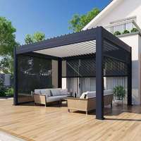Pergola bioclimatique motorisée CBMMART en aluminium, toit à lames orientables pour patio, jardin, piscine