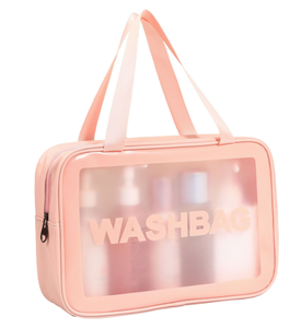 Bolsa de Almacenamiento de Cosméticos Impermeable con Cierre de Cremallera y Diseño de Letras Transparente de Moda, Venta al por Mayor 2024 - Product Image 1