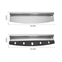Doppel Holzgriff Crescent Chopper Blade Kuchen Werkzeuge Edelstahl Pizza Cutter Rocker
